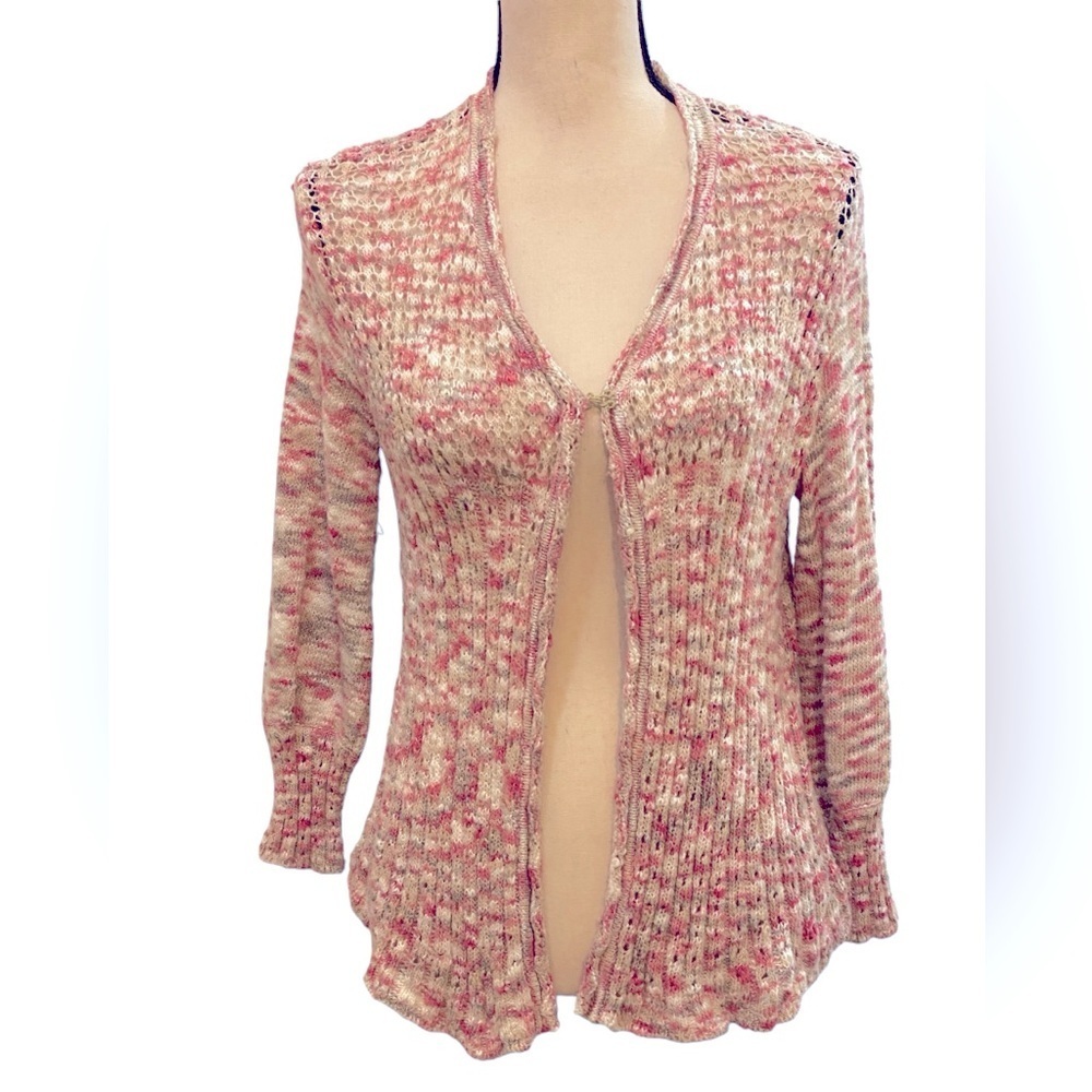 Jh Collectibles Pink/Taupe LS Sweater SZ M